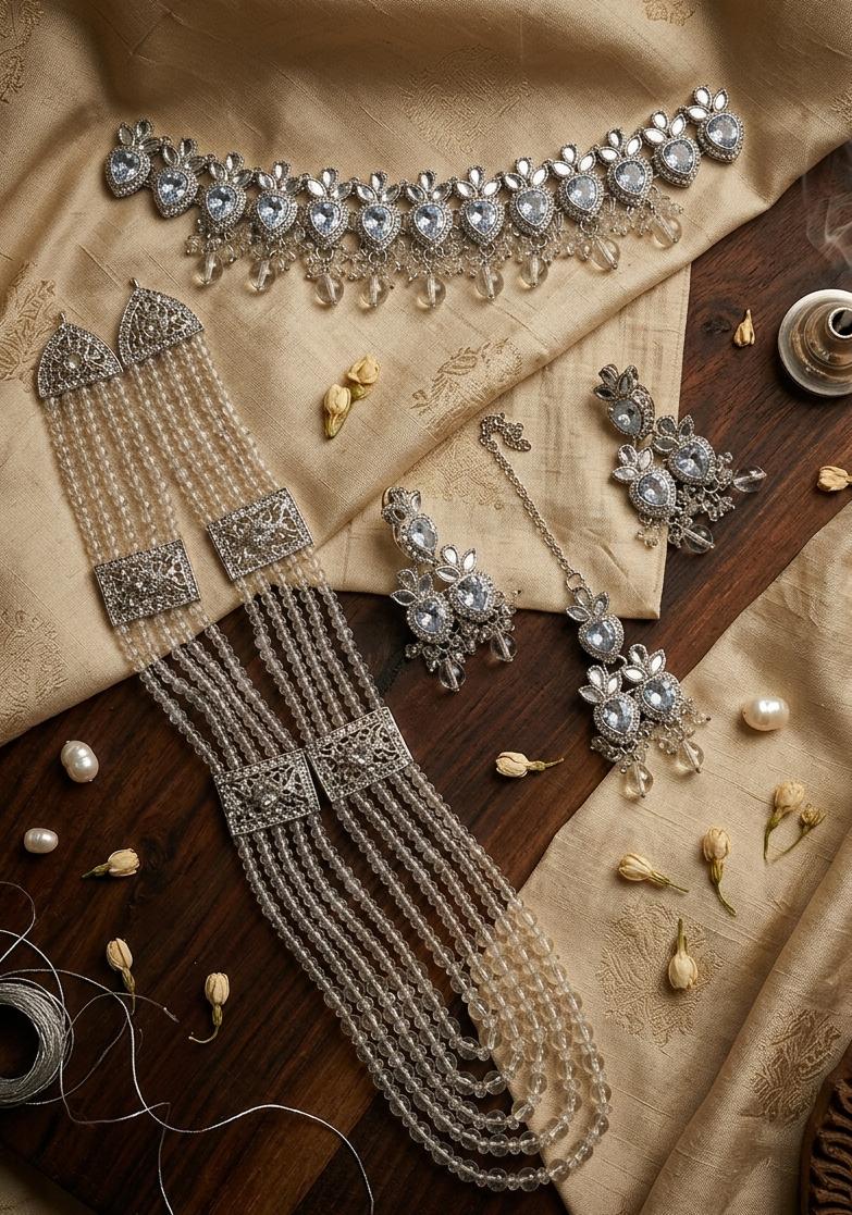 Silver Zarcoon Necklace and Crystal Mala