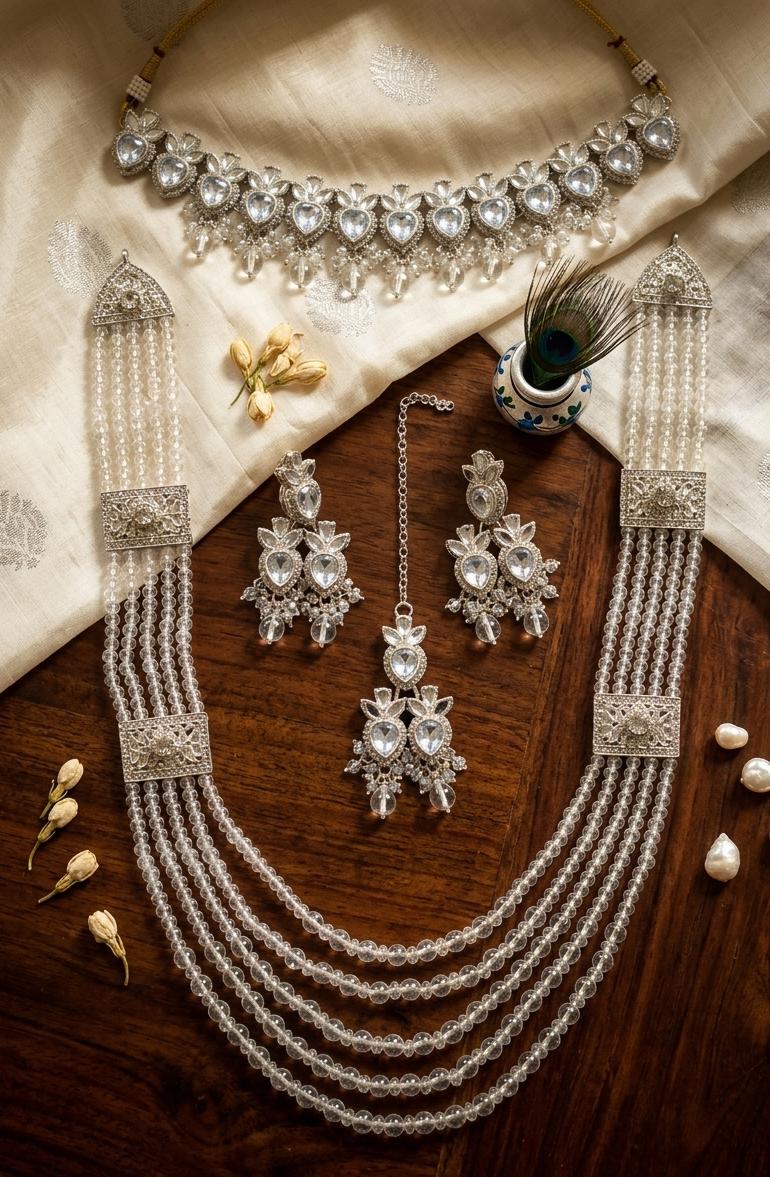 Silver Zarcoon Necklace and Crystal Mala